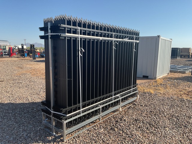 (24) Pieces of KJ Powder Coated Steel Fence w/(25) Post Connectors - Unused