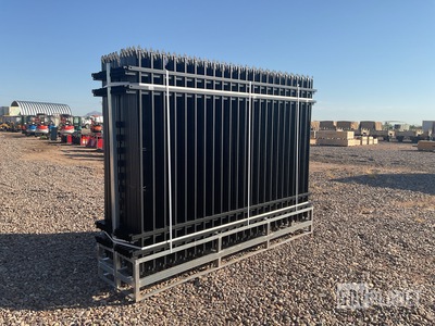 (24) Pieces of KJ Powder Coated Steel Fence w/(25) Post Connectors - Unused