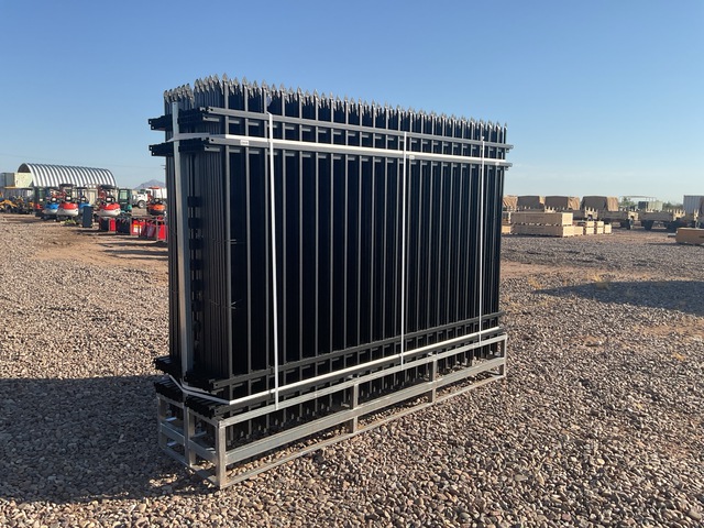 (24) Pieces of KJ Powder Coated Steel Fence w/(25) Post Connectors - Unused