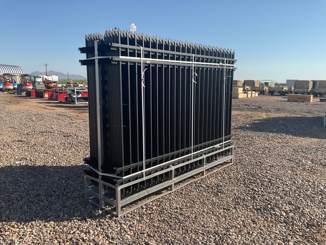 (24) Pieces of KJ Powder Coated Steel Fence w/(25) Post Connectors - Unused