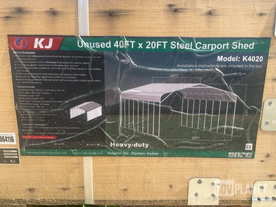 KJ K4020 Steel Carport Shed - Unused