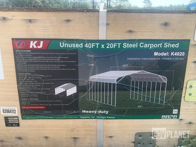 KJ K4020 Steel Carport Shed - Unused