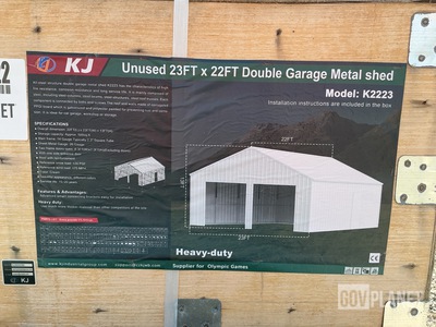 KJ K2223 Double Garage Metal Shed - Unused