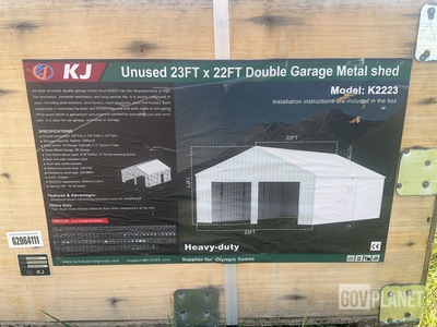 KJ K2223 Double Garage Metal Shed - Unused