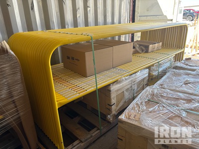 Quantity of (7) Pallets of Garlock RailGuard 200 10 ft x 3 ft 6 in Powder Coated Temporary Roof fall protection railing Site Fence (Unused)
