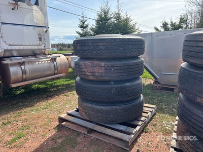 Quantity of (4) 295/75R22.5 Pneus