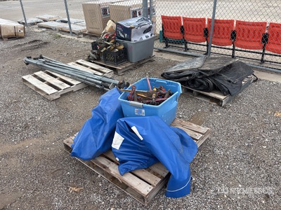 Quantity of (4) Pallets of Chains, Binders, Straps & Tarps