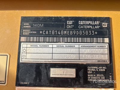 2017 Cat 140M VHP Motoniveladora