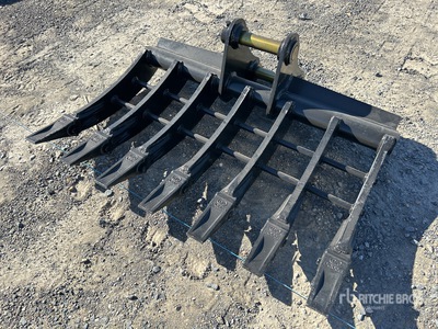 2026 Warrior 1000 mm Q/C Rastrillo para excavadora - Fits 5 - 6 Ton (Unused)