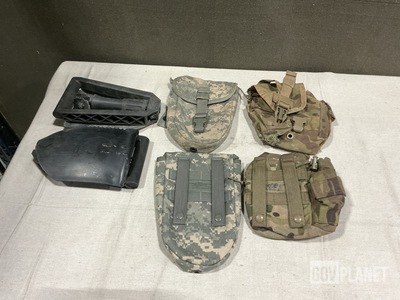(15) Entrenching Tool Carriers, (69) Canteen Pouches & Assorted Items