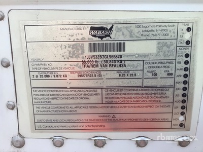 2016 Wabash RFALHSA 53 ft x 102 in T/A Rimorchio frigorifero