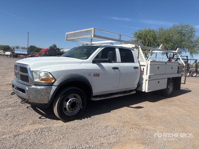 2012 Dodge Ram 5500 4x2 Crew Cab Flatbed Truck