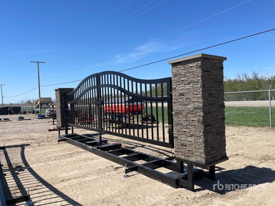 Bulldog Industries 24 ft x 8 ft Steel Bi-Parting Driveway Gate (Unused)