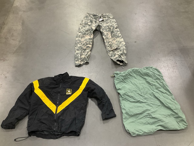 (30) Barracks Bags, (25) Physical Fitness Uniform Jackets & Assorted Items