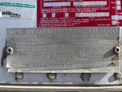 2014 Utility VS2RA Remolque refrigerado