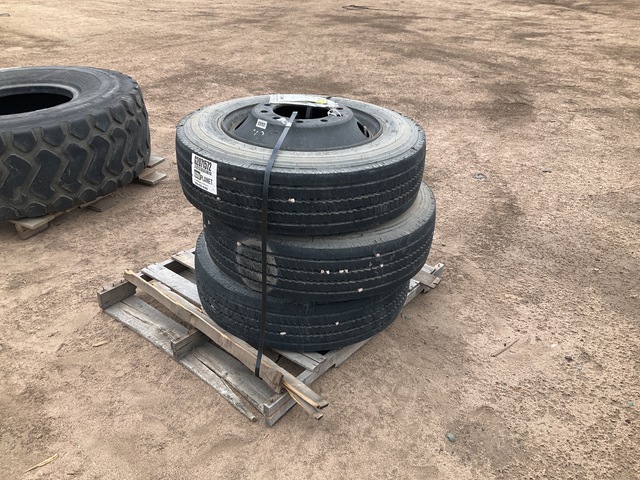 (3) Michelin 255/70R22.5 Tires w/Wheels