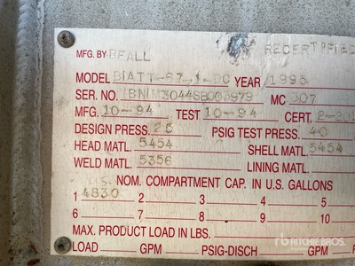1995 Beall Quad/A Pup Tanker Trailer