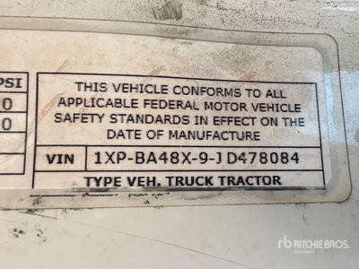 2018 Peterbilt 579 4x2 Day Cab Truck Tractor (Inoperable)