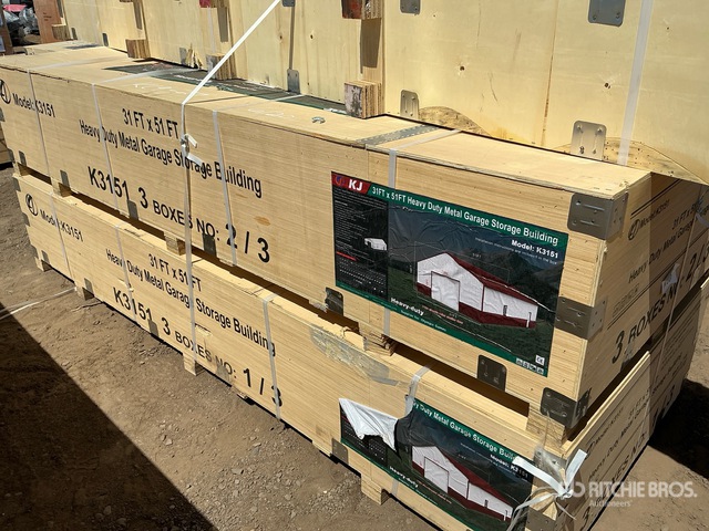 2026 KJ K3151 31 ft x 51 ft Heavy Duty Metal Garage Storage Building (Unused)