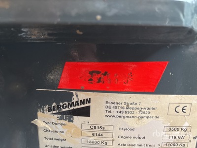 2021 Bergmann C815S Gelenkwasserwagen (Inoperable)