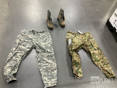 (6) Pairs of Combat Boots, (13) Pairs of Wet Weather Trousers & Assorted Items