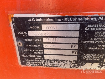 2007 JLG 600AJ 2WD Dual Fuel رافعة بذراع