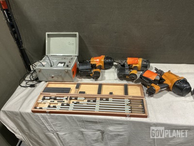 (1) Micrometer Set, (1) Tester Assembly, (5) Nailers & Assorted Items