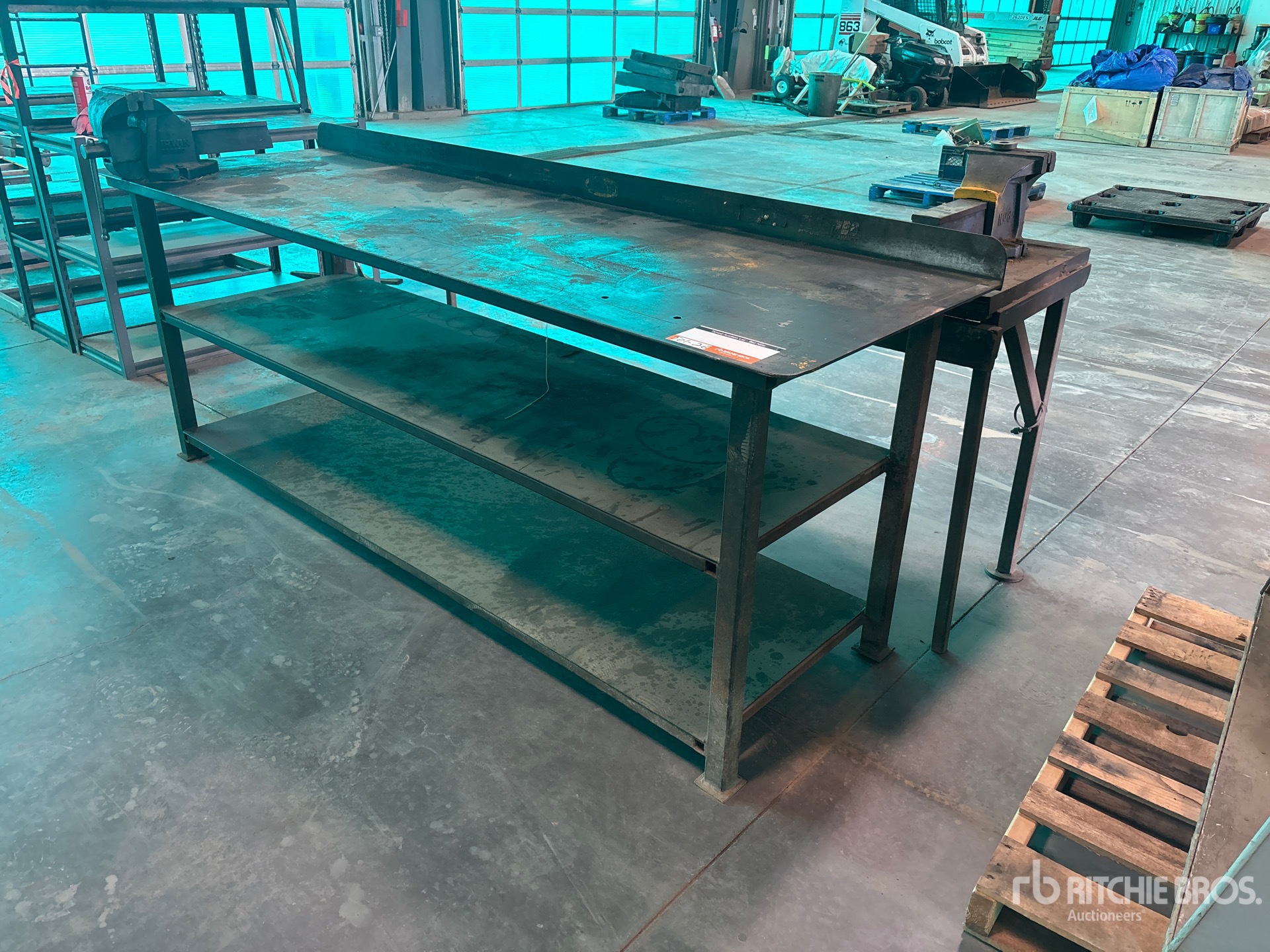 Quantity of (2) 8 ft Steel Workbench