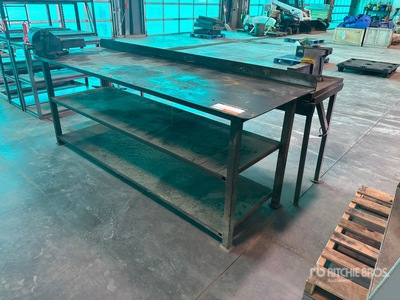 Quantity of (2) 8 ft Steel Workbench