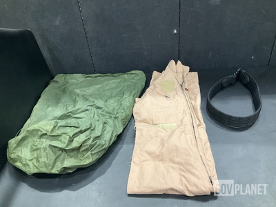 (13) Clothing Bags, (37) Military Police Belts & Assorted Items