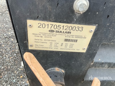 2017 Sullair 185 Air Compressor