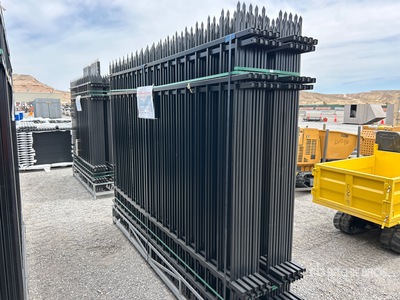 Quantity of (20) Canex 10 ft x 7 ft Powder Coated Wrought Iron サイト フェンス (Unused)