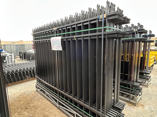 Quantity of (20) Canex 10 ft x 7 ft Powder Coated Wrought Iron Site Fence (Unused)