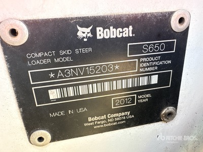 2012 Bobcat S650 All-Wheel Steer Two-Speed Kompaktlader