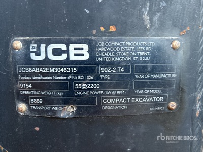 2021 JCB 90Z-2 Excavatrice sur chenilles