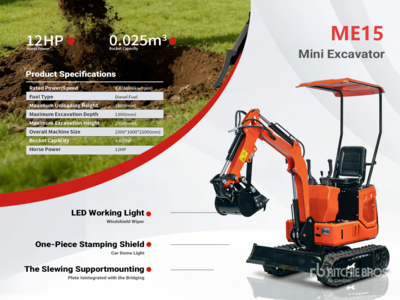 2026 ME15 Miniexcavadora (Sin Usar) / Minibagger (Unused)