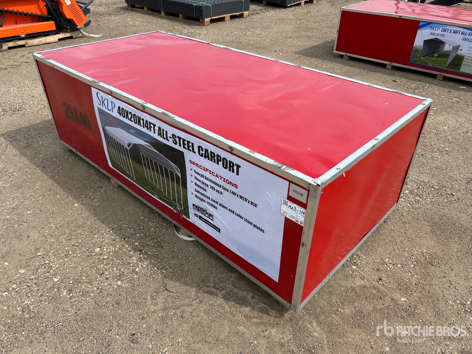 2026 SKLP SK-SC40 20 ft x 40 ft Carport (Unused)
