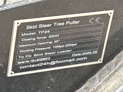 2026 GIYI GY-TP45 25 in Skid Steer Post Puller (Unused)