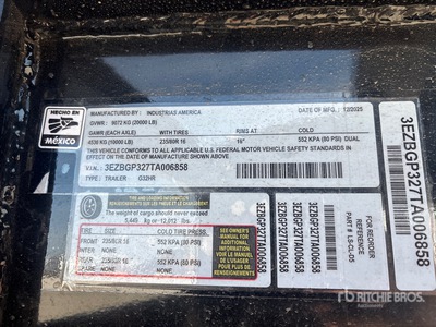 2026 Industrias America G32HR 32 ft T/A Gooseneck Equipment Trailer