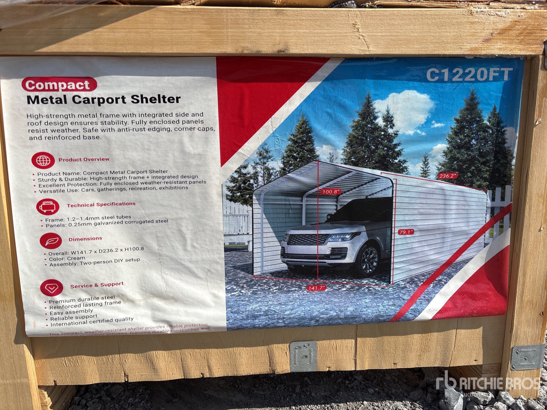 2026 SDLC1220 12 ft x 20 ft Carport (Unused)