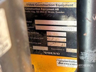 2018 Volvo A60H Tombereau