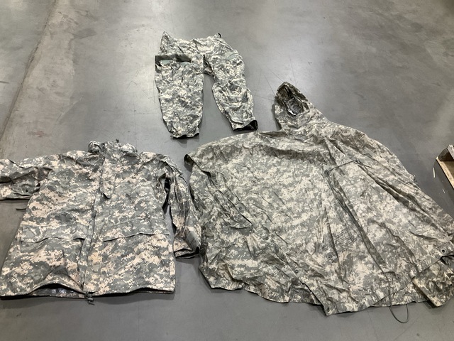 (25) Wet Weather Ponchos, (3) Cold Weather Parkas & Assorted Items
