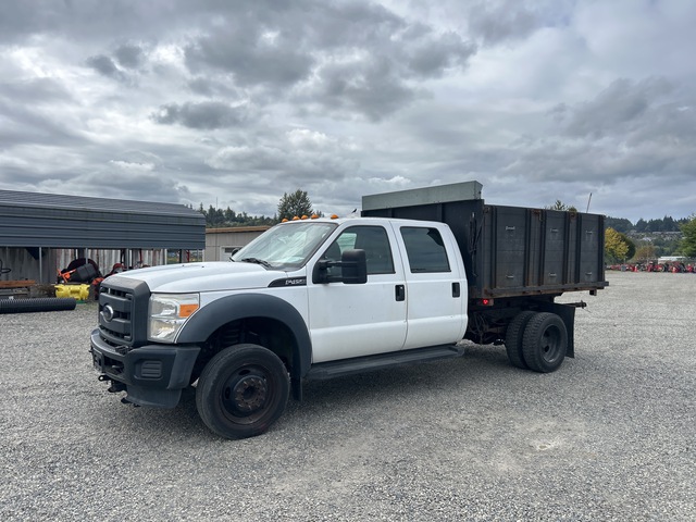 2015 Ford F-450 XL 4x2 Crew Cab Flatbed Dump Truck 2015 Ford F-450 XL 4x2 Crew Cab Flatbed Dump Truck