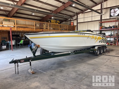 1995 Saber 28 Offshore Bote a propulsión w/2004 metal craft Trailer
