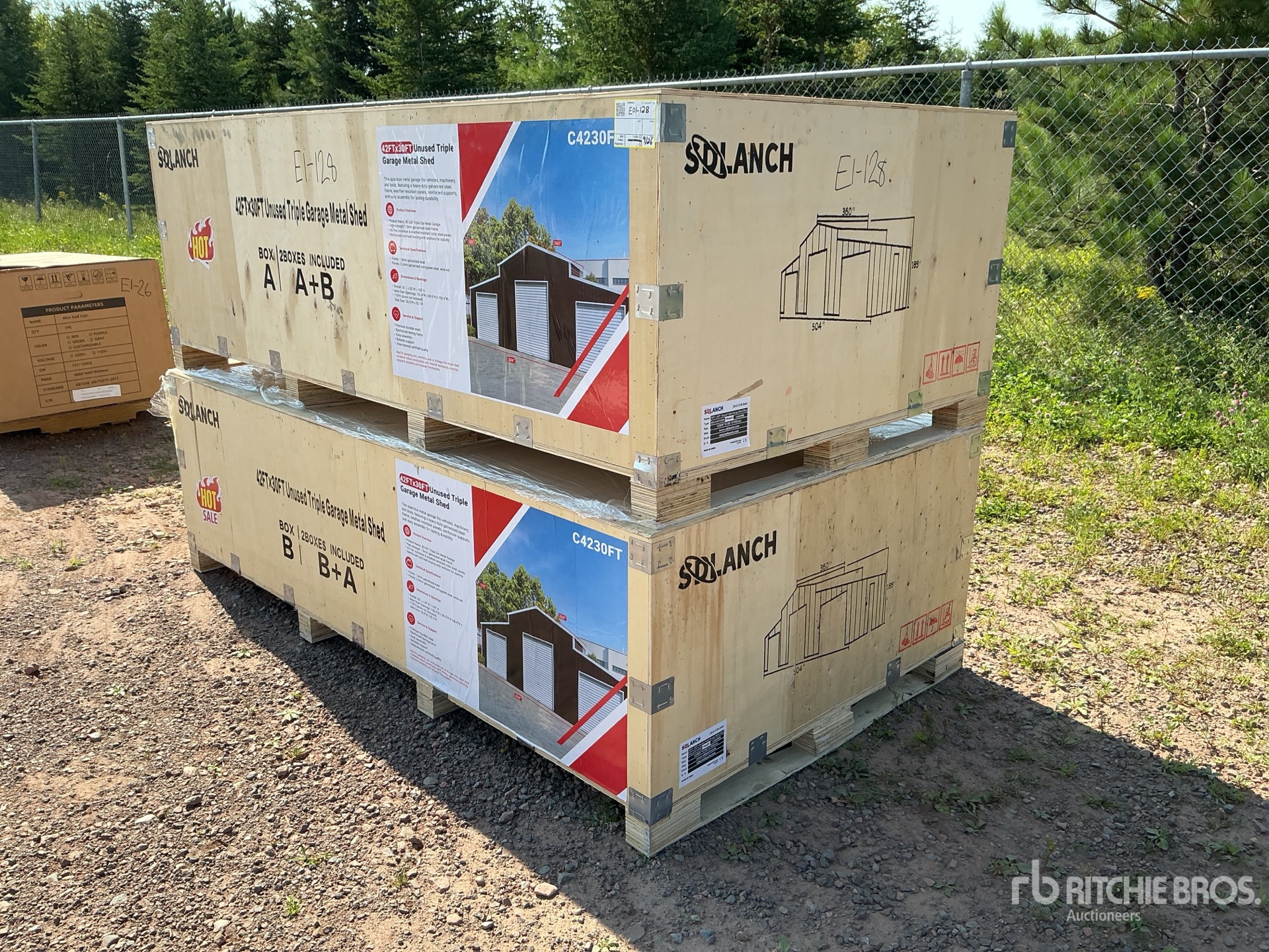 2026 SDL4230TGMS 42 ft x 30 ft Triple Garage Metal Shed (Unused)