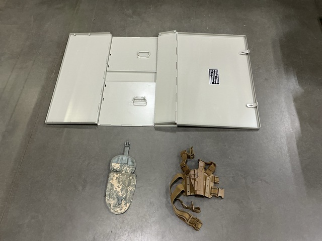 (38) Assorted Holsters, (500) Buckles, (500) Load Straps & Assorted Items