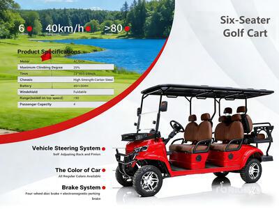 2026 Electric Red Six-Seater Veicolo per campo da golf (Unused)