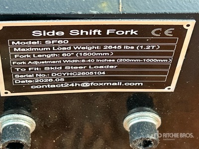 2026 GIYI GY-SF60 60 in Fourches pour Skid Steer (Unused)