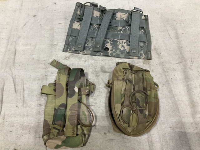 (30) M4 Three Mag Pouches, (20) Radio Carrier Bags & Assorted Items