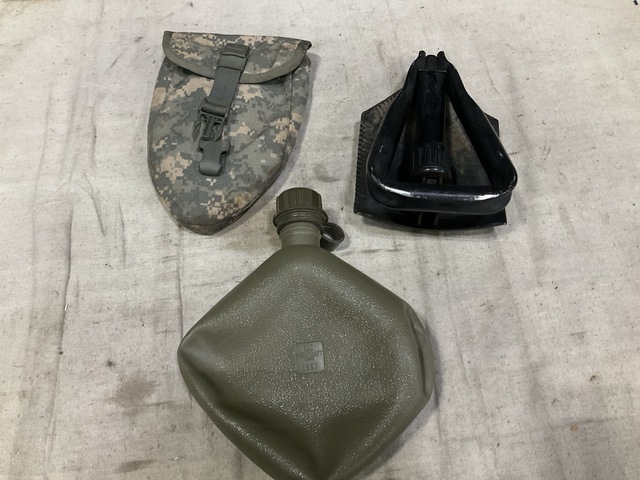 (9) Entrenching Tools, (147) Assorted Pouches, (18) Bandoleers & Assorted Items (9) Entrenching Tools, (147) Assorted Pouches, (18) Bandoleers & Assorted Items